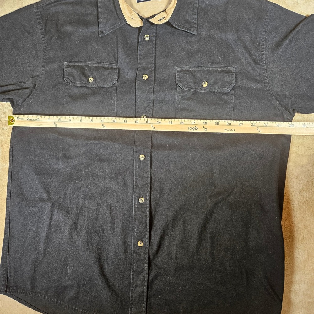 Wrangler Premium Quality Mens Large Black Cotton Long Sleeve Work Shirt HLB1WHA - Picture 8 of 14